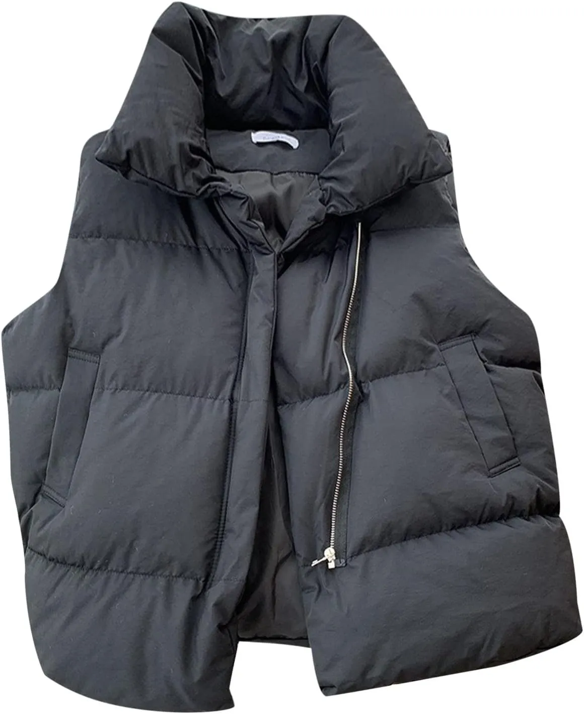 2024 Fall Winter Puffer Jacket Vest for Women Slim Versatile Sleeveless Padded Coat Tanks Simple Solid Sport Outwear