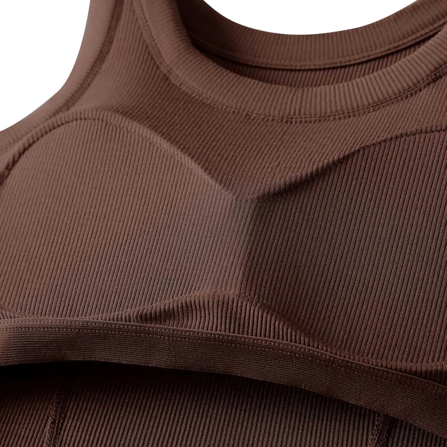 2025 Womens Ribbed Cami Tank Tops Built in Bra Padded Camisole Sleeveless Stretch Slim Fit Lounge Layer Daily Wear