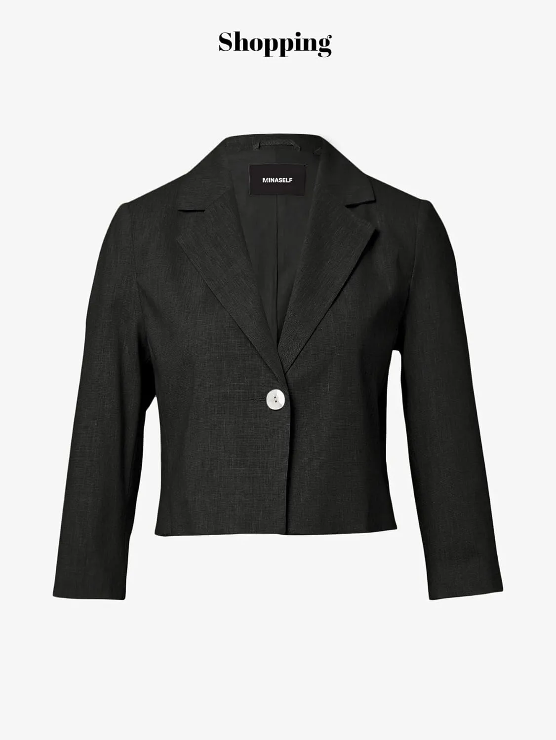 2025 Women's Summer Linen Blazer Cropped 3/4 Sleeve Lightweight Fully-Lined Trendy Casual Work Office Suit Jackets