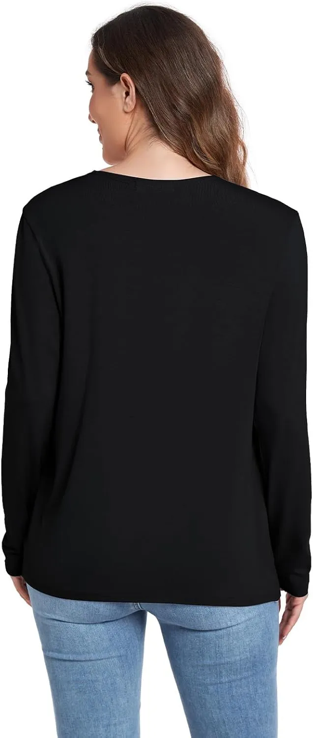 ADANIKI Women's Long Sleeve Cardigan with Pockets Lightweight Casual Loose Open Front Cardigans