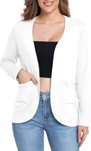 ADANIKI Women's Long Sleeve Cardigan with Pockets Lightweight Casual Loose Open Front Cardigans