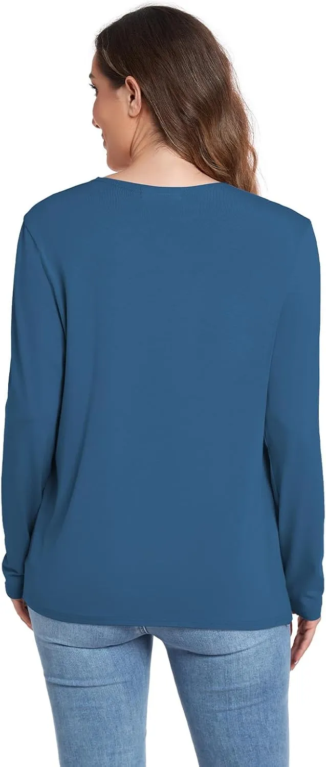 ADANIKI Women's Long Sleeve Cardigan with Pockets Lightweight Casual Loose Open Front Cardigans
