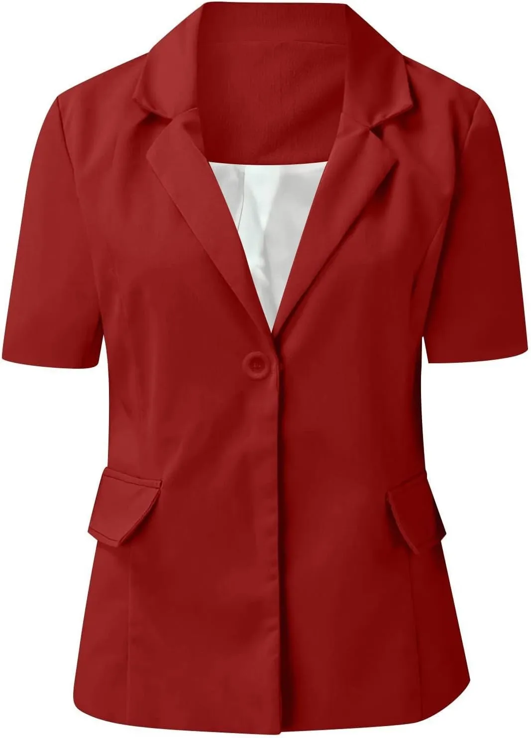 Blazer Jackets for Women Business Casual Short Sleeve Blazer Lightweight Open Front Blazer Slim Suit Jacket