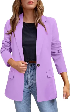 Blazers for Women Business Casual Button Work Office Jackets Blazer Open Front Long Sleeve Lapel Jacket Outfit