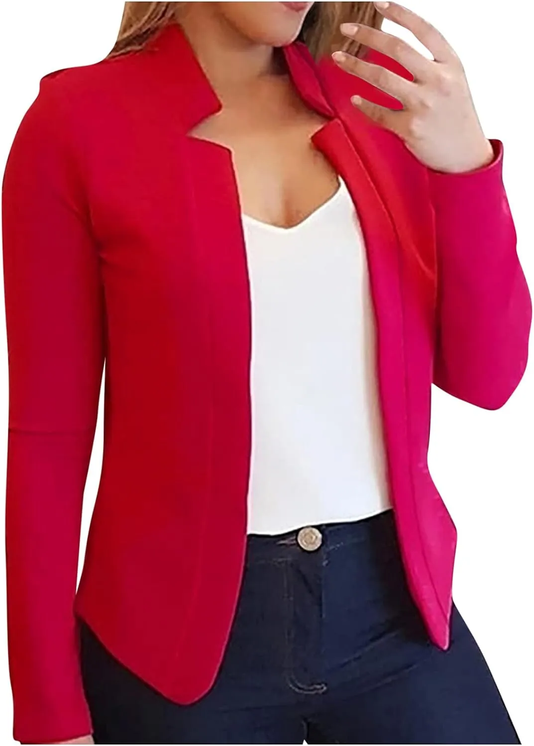 Blazers for Women Business Casual Long Sleeve Button Down Lapel Blazer Dress Work Outfit Suit Jackets Summer Cardigan