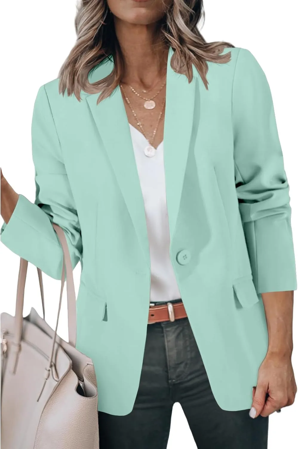 Blazers for Women Business Casual Work Office Suit Jackets Trendy Dressy Open Front Long Sleeve Blazer