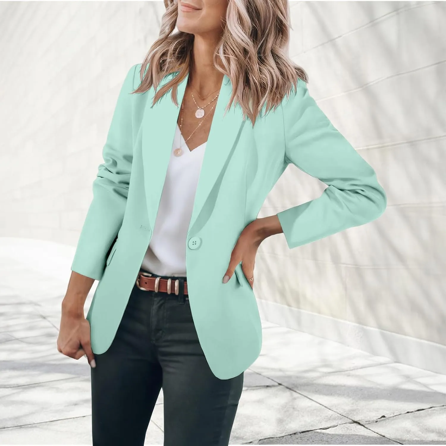Blazers for Women Business Casual Work Office Suit Jackets Trendy Dressy Open Front Long Sleeve Blazer