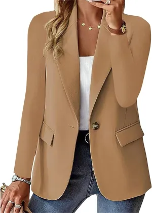Blazers for Women Dressy Casual Long Sleeve Work Jacket Trendy Spring Fashion Blazer Suit Jackets Open Front Cardigan