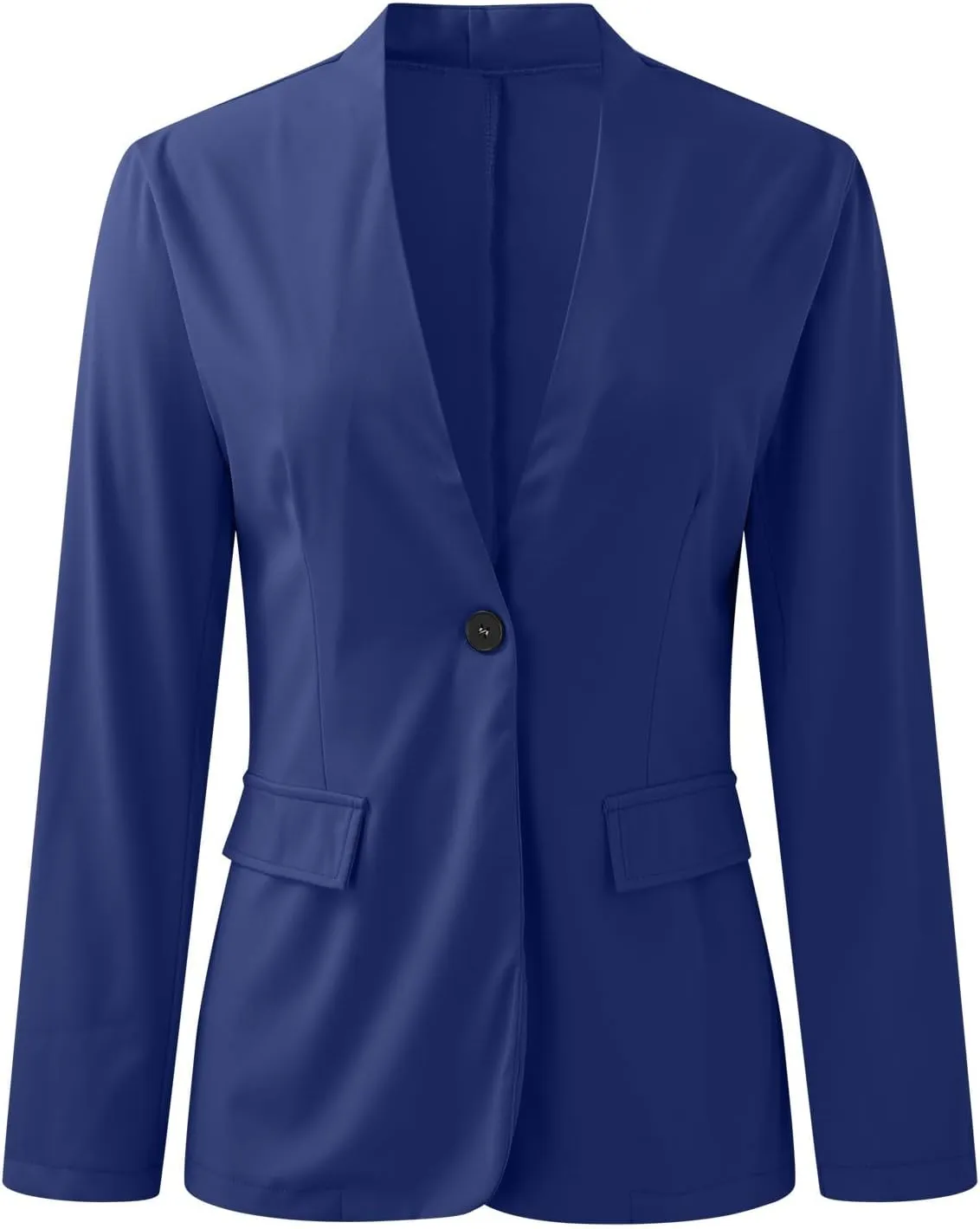 Blazers for Women Long Sleeve Business Jacket Casual Button Open Front Suit Cardigans with Pocket 2024 Fall Work Blazer