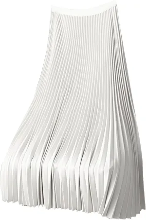 Boho Maxi Skirt for Summer Vacation 2025 High Elastic Waist Trendy Solid Color Pleated A-Line Satin Soft Long Skirts