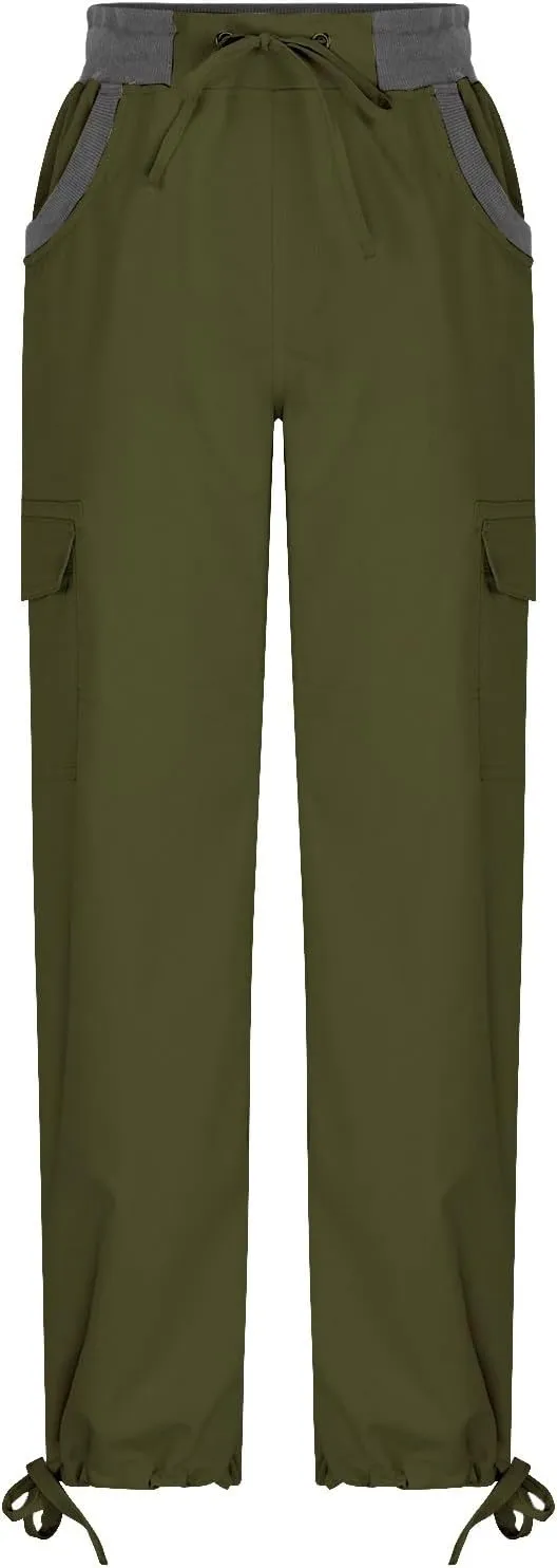 Casual Cargo Pants for Women Solid Color Straight Leg Pants Loose Fit Streetwear Trendy Casual Trousers