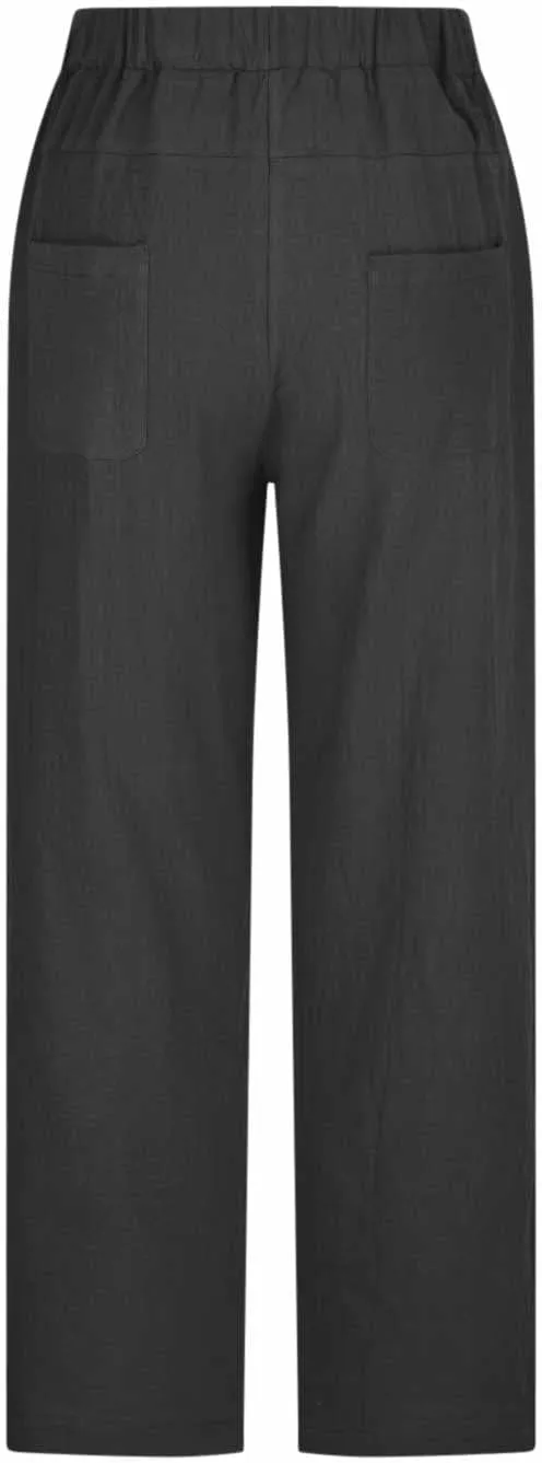 Casual Elastic Waist Trousers Womens Fashion Loose Straight Leg Pants Solid Soft Lightweight Pants with Pockets