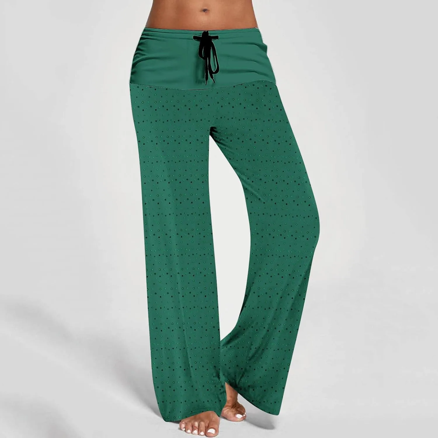 Casual Pants for Women Fashion Print Loose Trousers High Waisted Straight Leg Pants Comfy Bandage Pants
