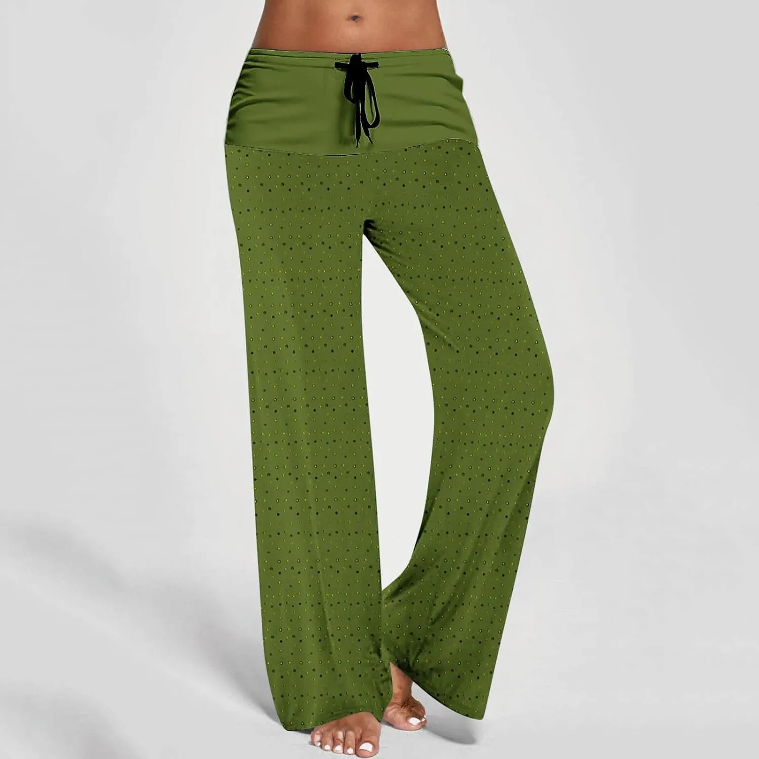 Casual Pants for Women Fashion Print Loose Trousers High Waisted Straight Leg Pants Comfy Bandage Pants