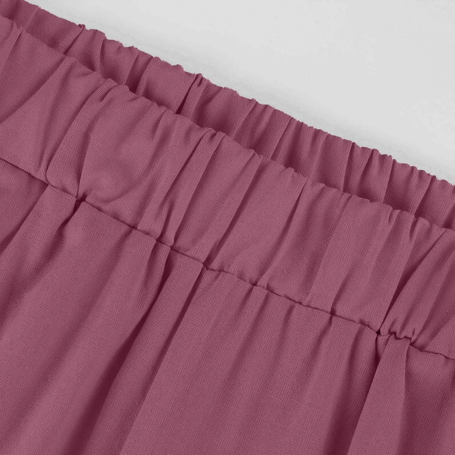 Cropped Linen Pants Women Petite Plus Size Wide Leg Crop Pants Elastic Waist Straight Leg Lightweight Summer Pants