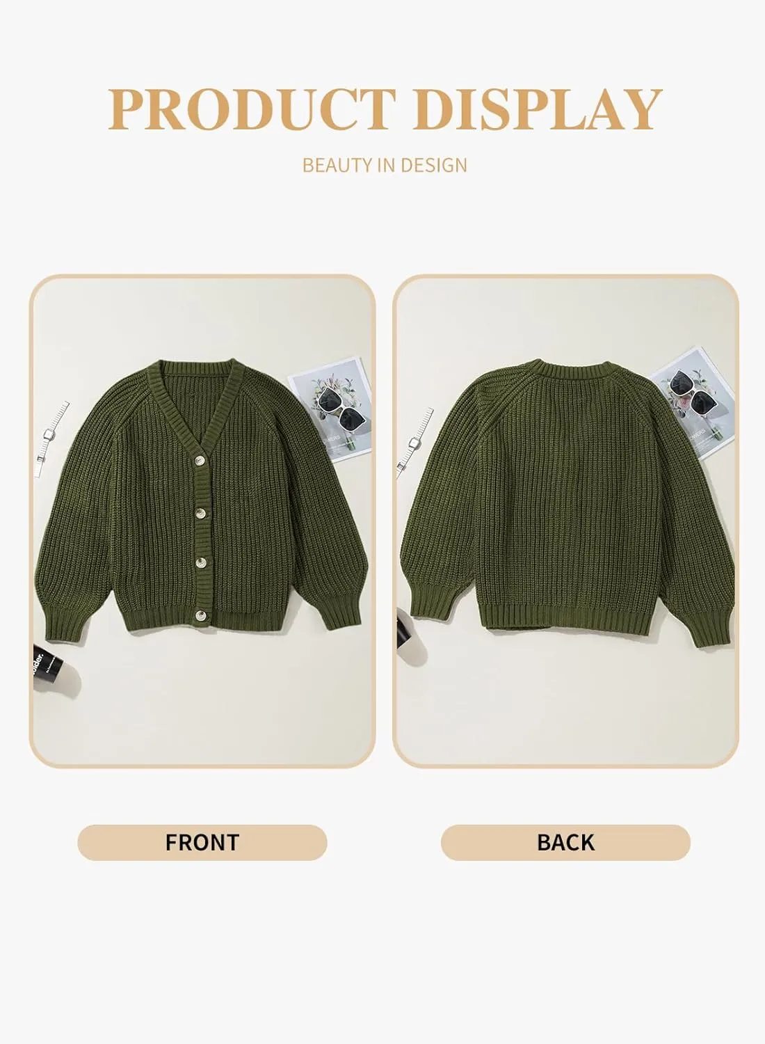Eytino Womens Plus Size Cardigan Sweater Long Sleeve Button Down Chunky Knit Open Front Cardigans Outwear(1X-5X)