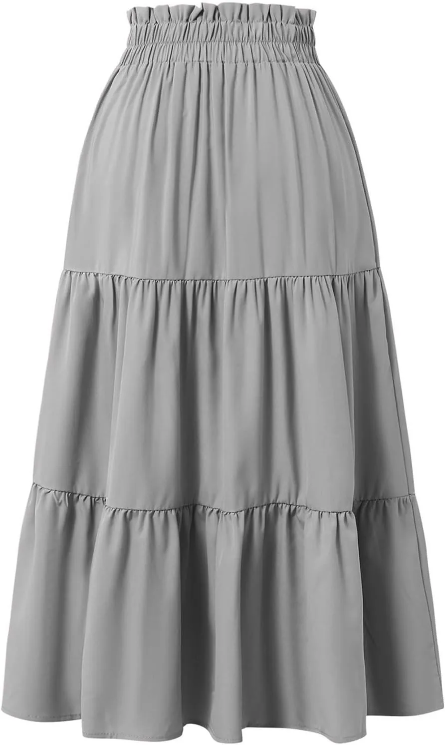 Floral Pleated Skirts for Women Midi Length Summer Casual Boho Renaissance Flowy Plus Size Tiered A Line Skirt
