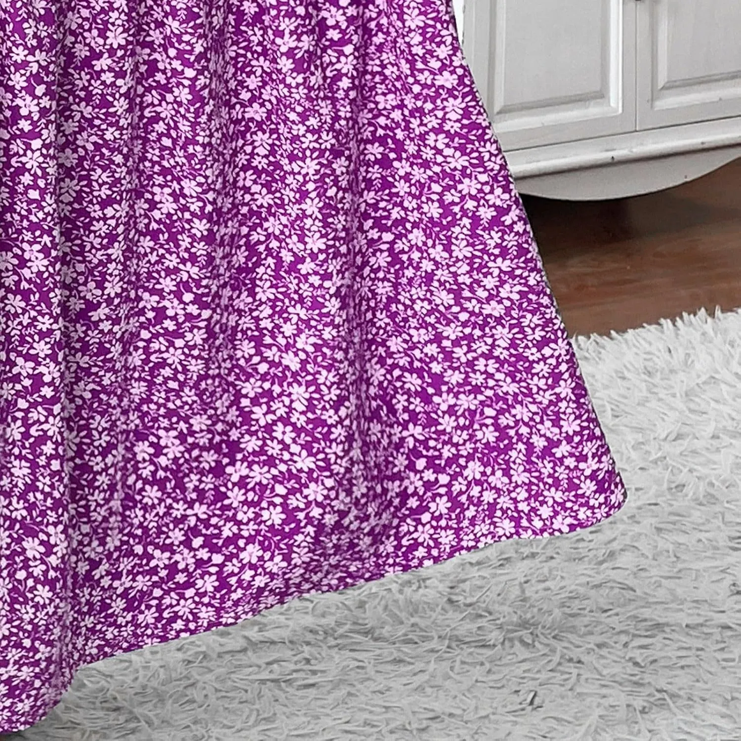 Floral Skirts for Women 2025 Spring Summer Trendy Elastic Waist Maxi Skirts Flowy Bohemian Ruffle Skirt with Pockets