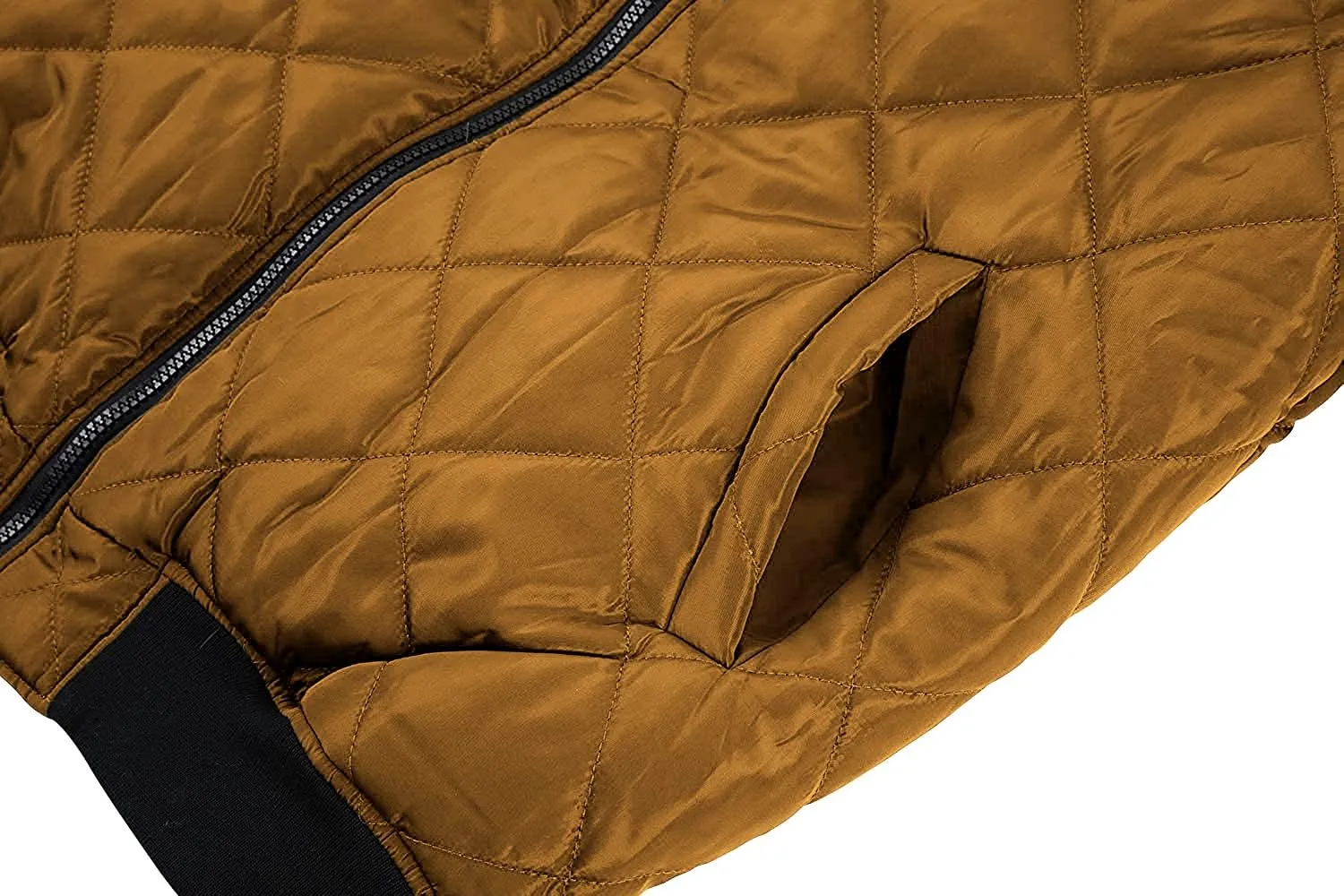Gafeng Mens Flight Bomber Diamond Quilted Jacket Lightweight Varsity Jackets Winter Warm Padded Coats Outwear