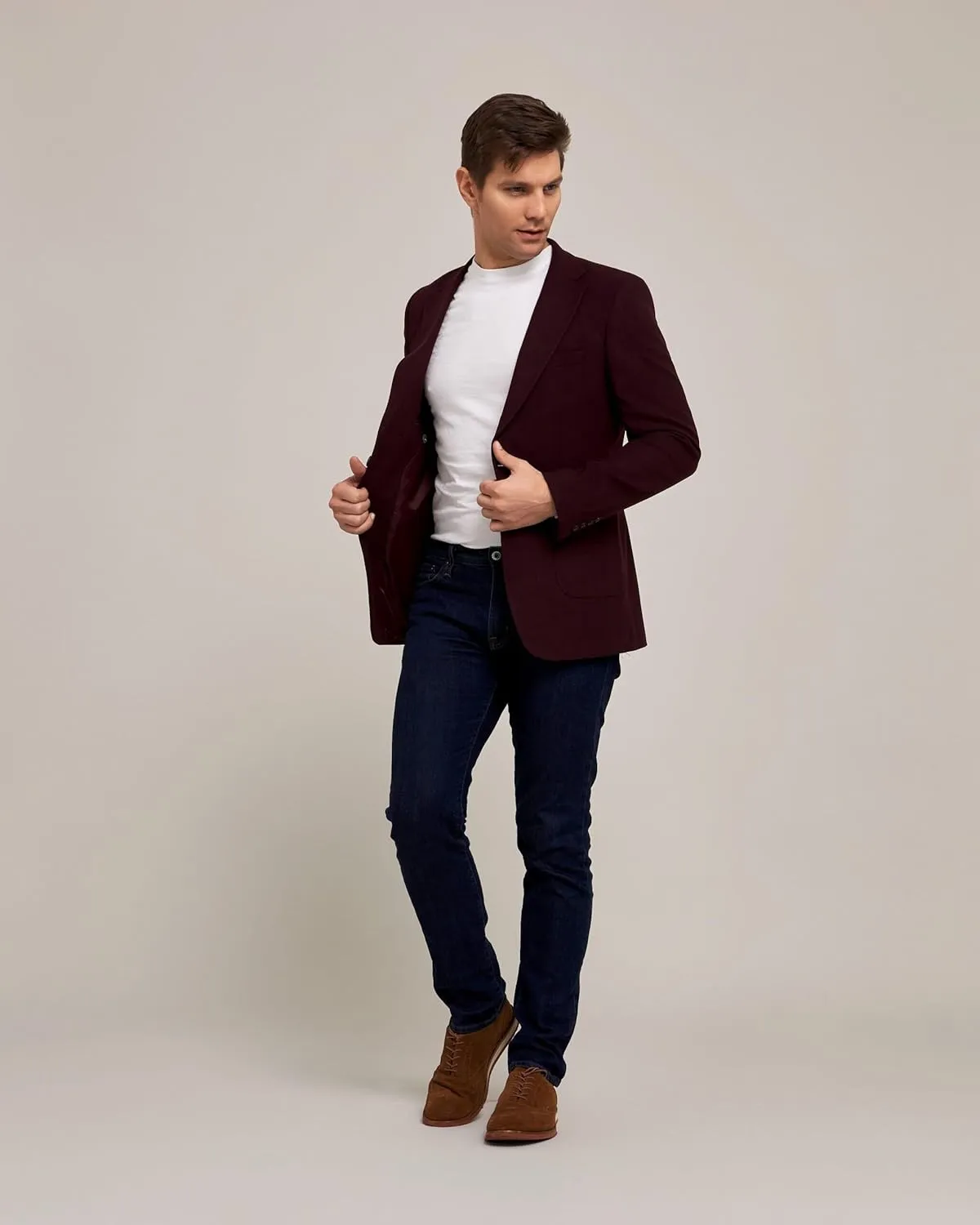 Gervasi Men's Slim Fit Blazers with Front Pockets & 2 Buttons