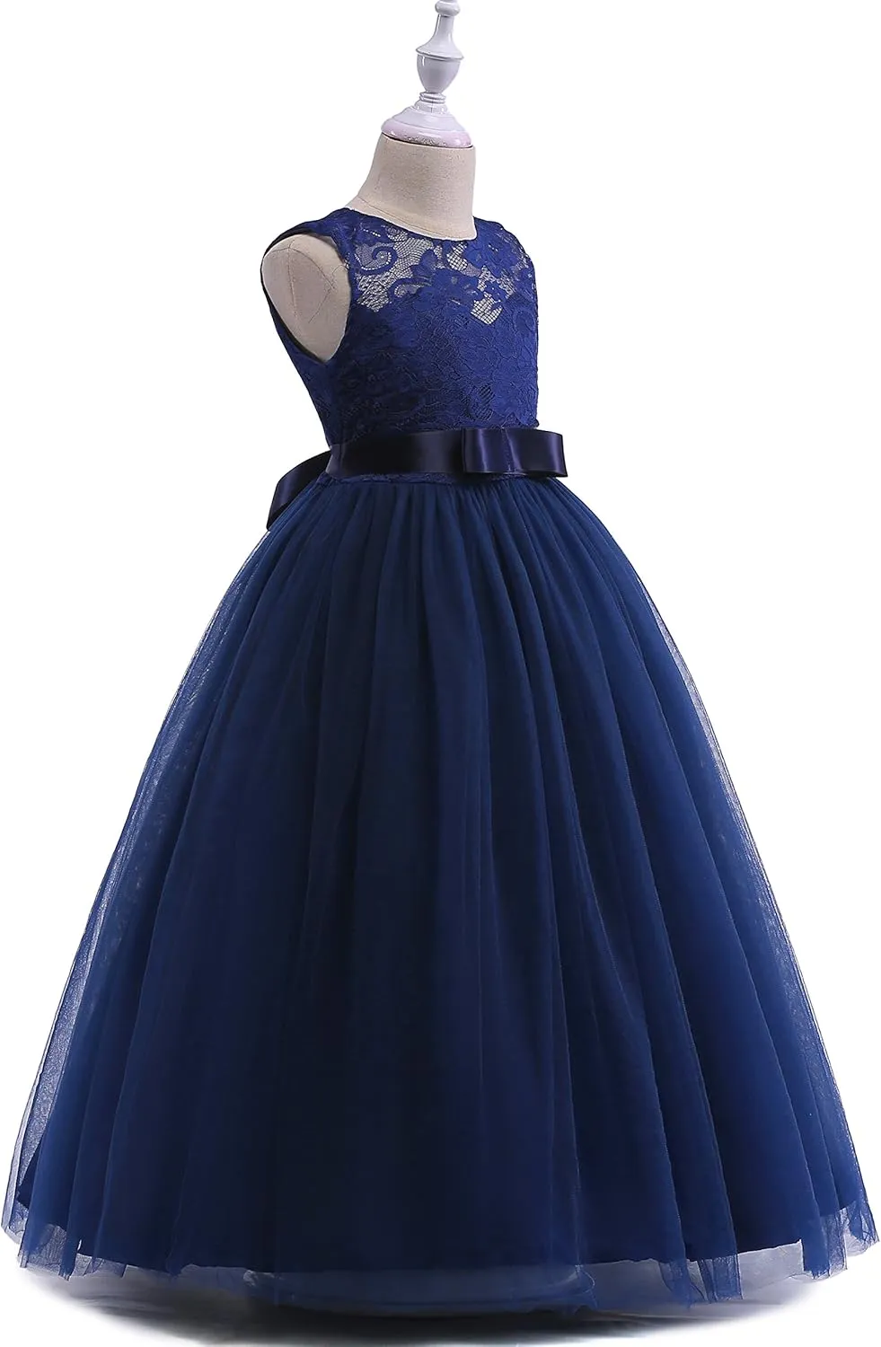 Glamulice Flower Girls Lace Bridesmaid Dress Princess Elegant Tulle Long A Line Dresses Pageant Wedding Party Ball Gown