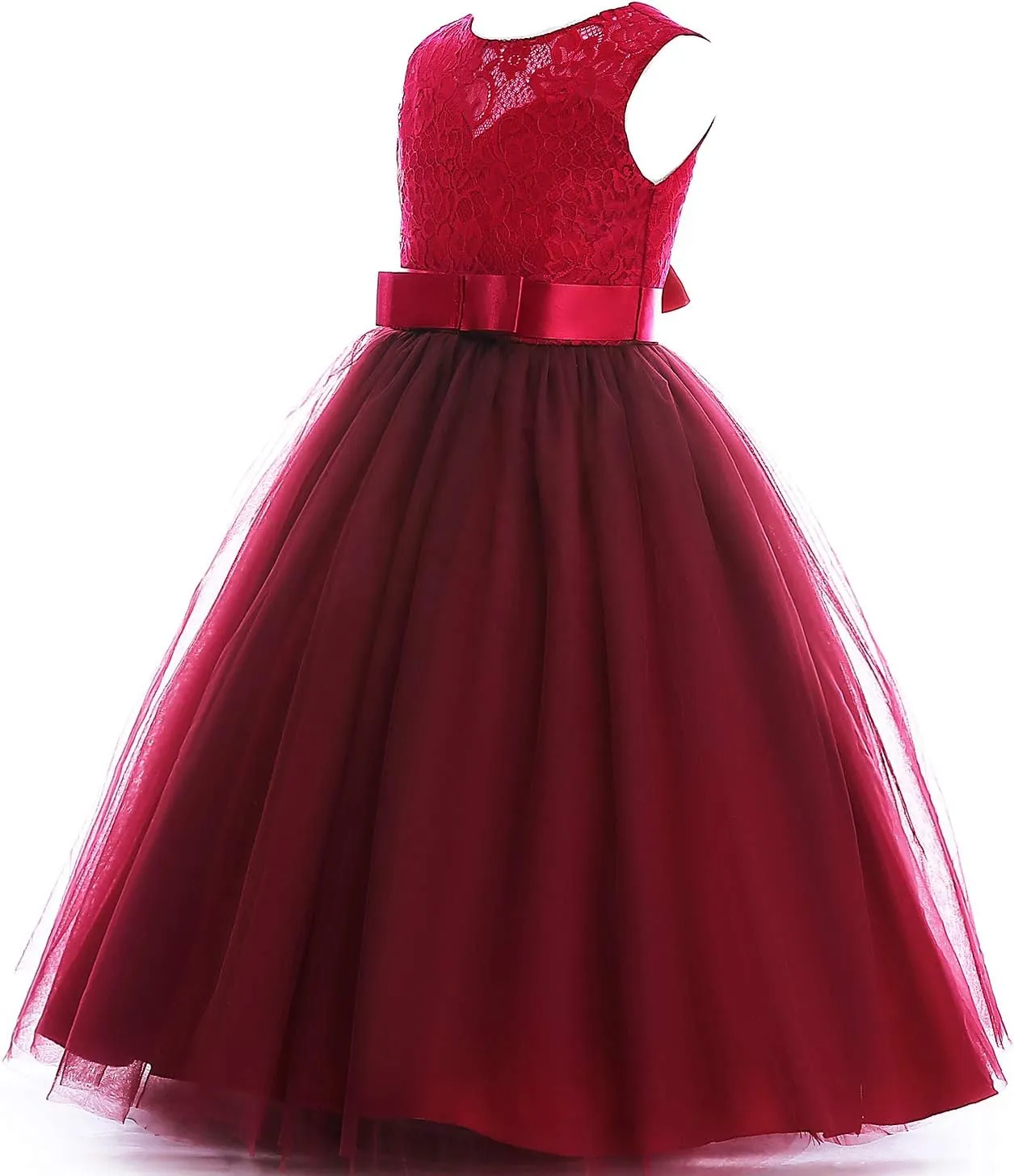 Glamulice Flower Girls Lace Bridesmaid Dress Princess Elegant Tulle Long A Line Dresses Pageant Wedding Party Ball Gown