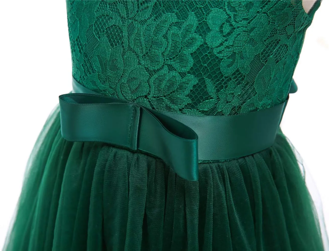 Glamulice Flower Girls Lace Bridesmaid Dress Princess Elegant Tulle Long A Line Dresses Pageant Wedding Party Ball Gown