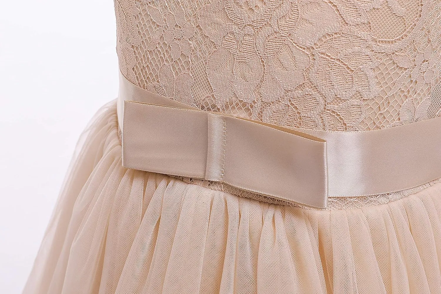 Glamulice Flower Girls Lace Bridesmaid Dress Princess Elegant Tulle Long A Line Dresses Pageant Wedding Party Ball Gown