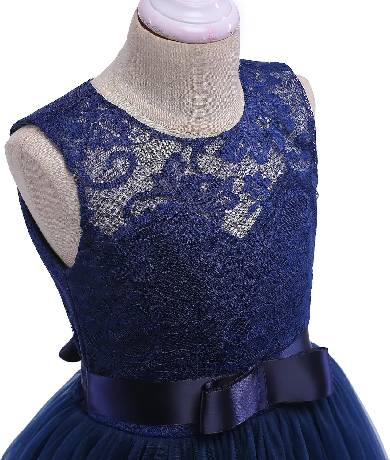Glamulice Flower Girls Lace Bridesmaid Dress Princess Elegant Tulle Long A Line Dresses Pageant Wedding Party Ball Gown