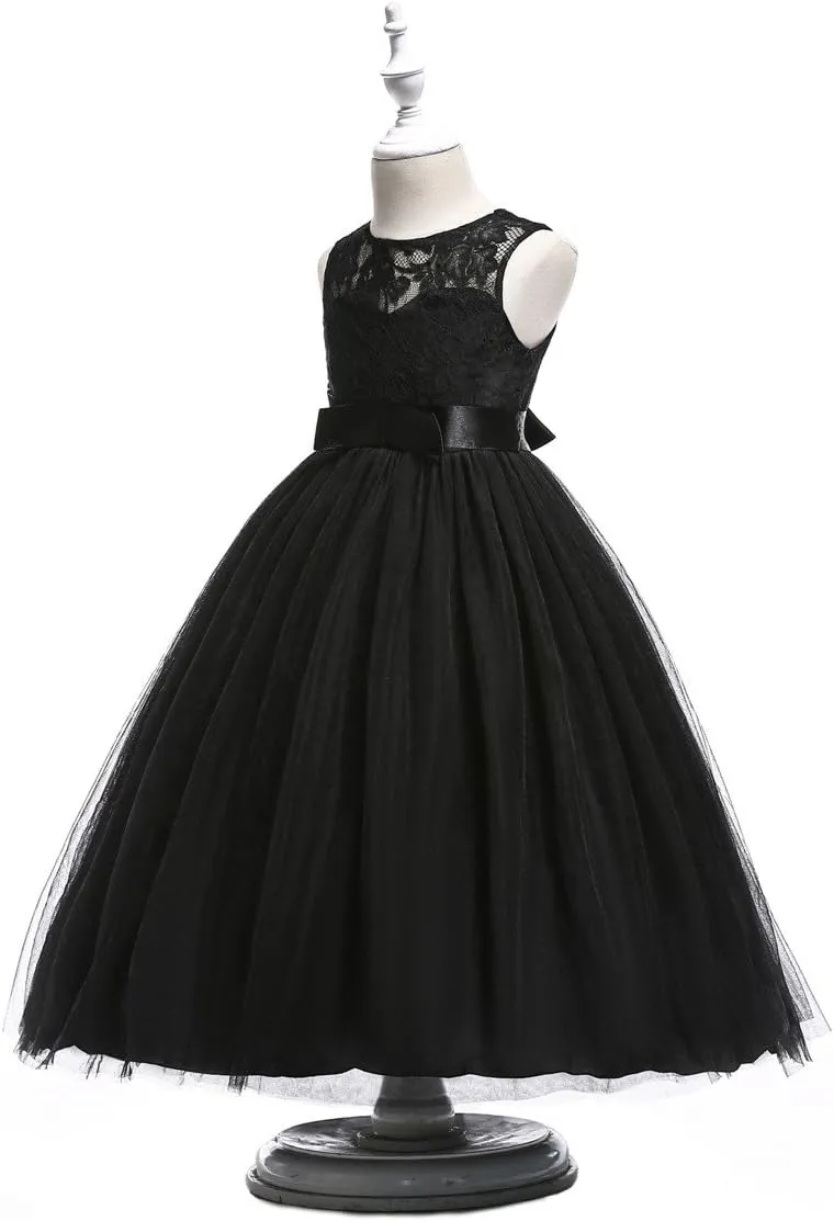 Glamulice Flower Girls Lace Bridesmaid Dress Princess Elegant Tulle Long A Line Dresses Pageant Wedding Party Ball Gown