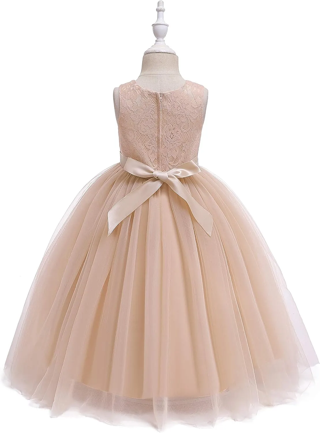 Glamulice Flower Girls Lace Bridesmaid Dress Princess Elegant Tulle Long A Line Dresses Pageant Wedding Party Ball Gown