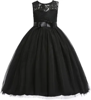 Glamulice Flower Girls Lace Bridesmaid Dress Princess Elegant Tulle Long A Line Dresses Pageant Wedding Party Ball Gown