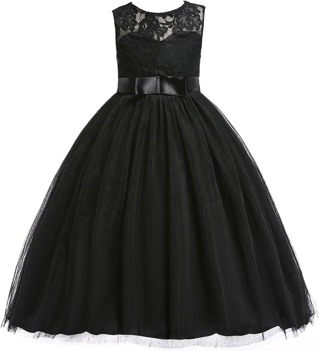 Glamulice Flower Girls Lace Bridesmaid Dress Princess Elegant Tulle Long A Line Dresses Pageant Wedding Party Ball Gown