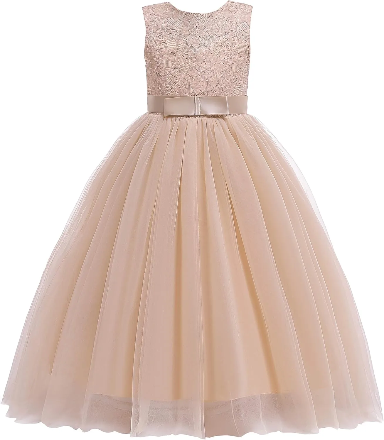 Glamulice Flower Girls Lace Bridesmaid Dress Princess Elegant Tulle Long A Line Dresses Pageant Wedding Party Ball Gown