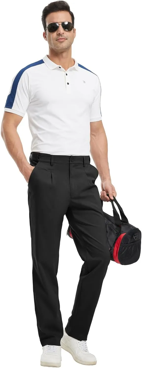 Gopune Men's Lightweight Golf Pants Classic Fit Quick Dry Casual Work Dress Pants