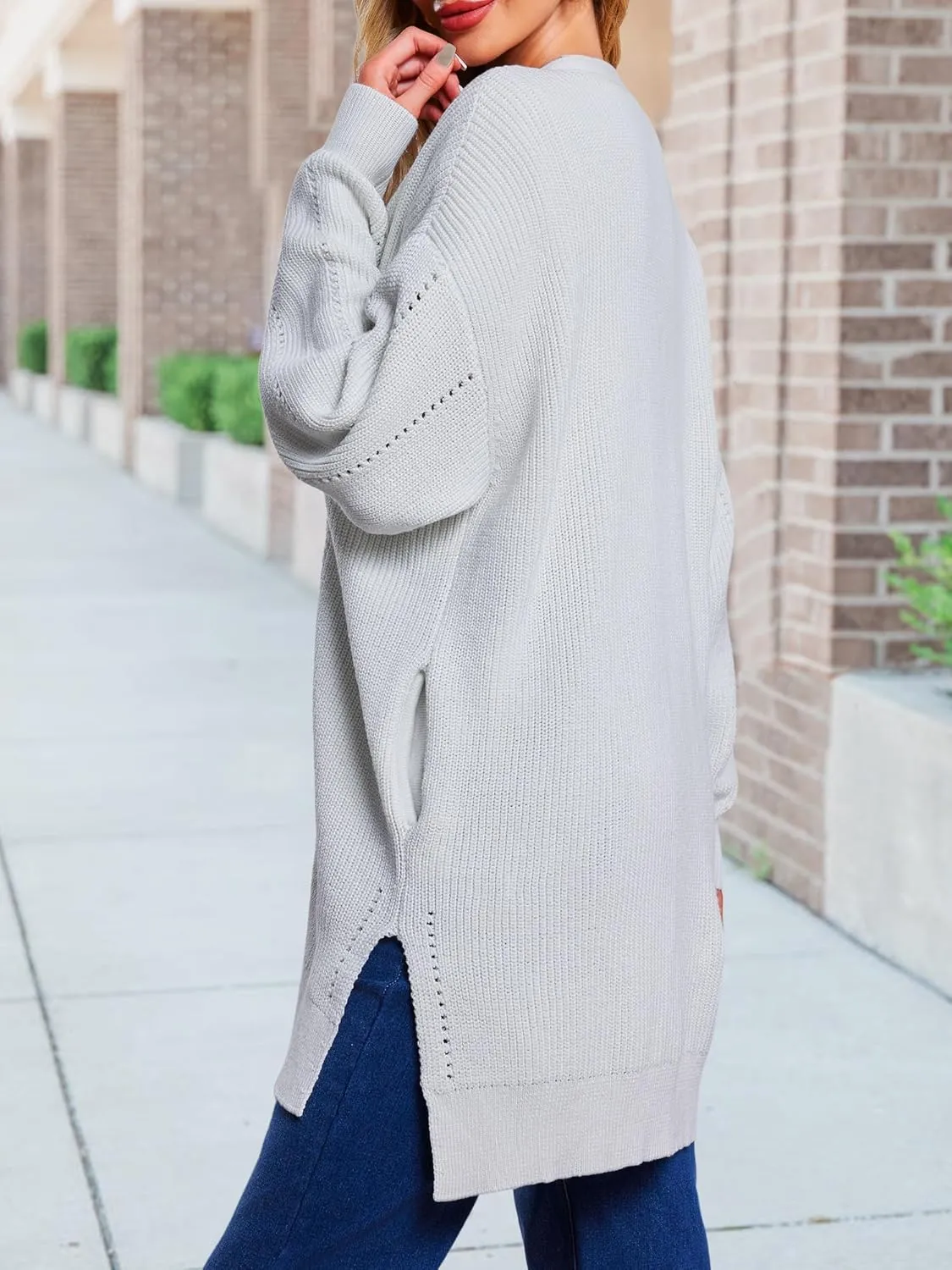 HDLTE Long Cardigan Sweaters for Women – Oversized Chunky Open Front Cardigans Cashmere Coat Jacket Trendy Fall Outfits 2024