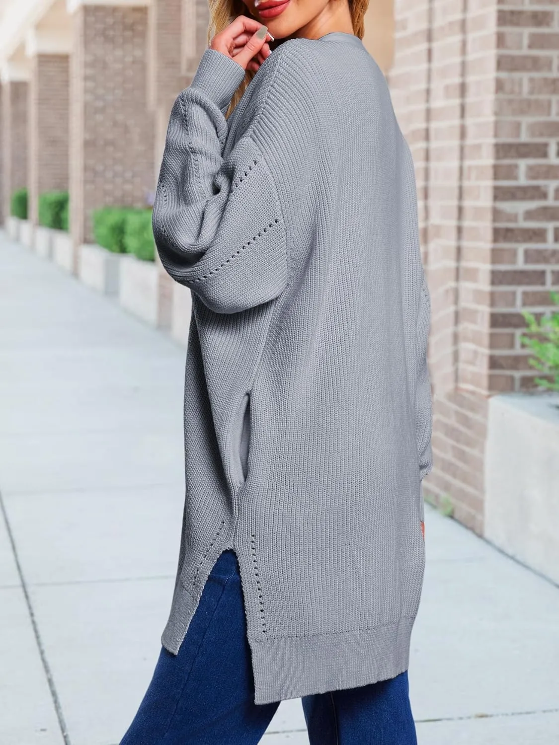 HDLTE Long Cardigan Sweaters for Women – Oversized Chunky Open Front Cardigans Cashmere Coat Jacket Trendy Fall Outfits 2024