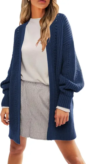 HDLTE Long Cardigan Sweaters for Women – Oversized Chunky Open Front Cardigans Cashmere Coat Jacket Trendy Fall Outfits 2024