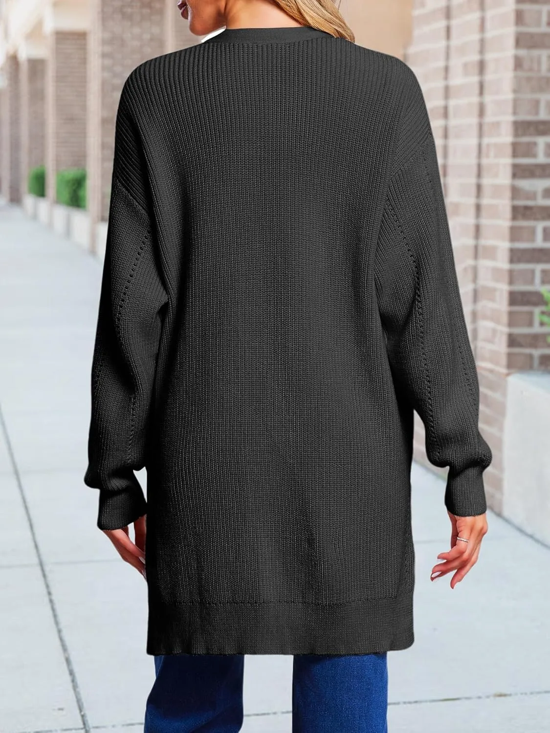 HDLTE Long Cardigan Sweaters for Women – Oversized Chunky Open Front Cardigans Cashmere Coat Jacket Trendy Fall Outfits 2024