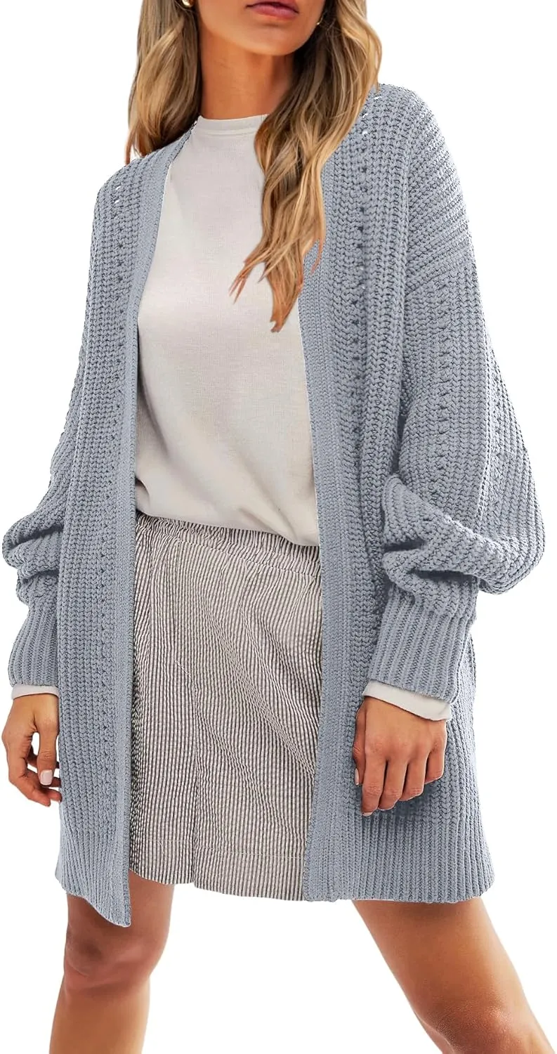 HDLTE Long Cardigan Sweaters for Women – Oversized Chunky Open Front Cardigans Cashmere Coat Jacket Trendy Fall Outfits 2024