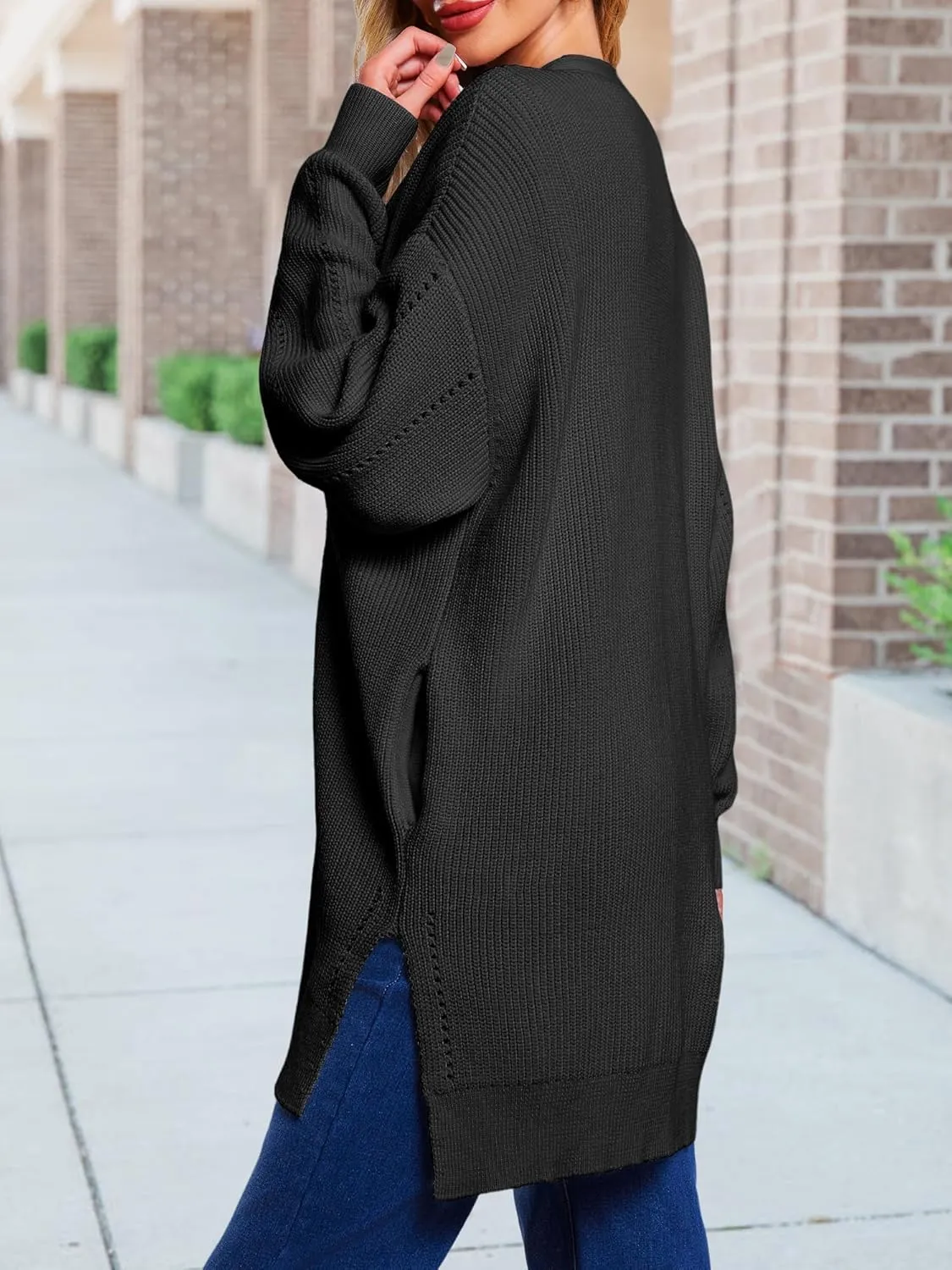 HDLTE Long Cardigan Sweaters for Women – Oversized Chunky Open Front Cardigans Cashmere Coat Jacket Trendy Fall Outfits 2024