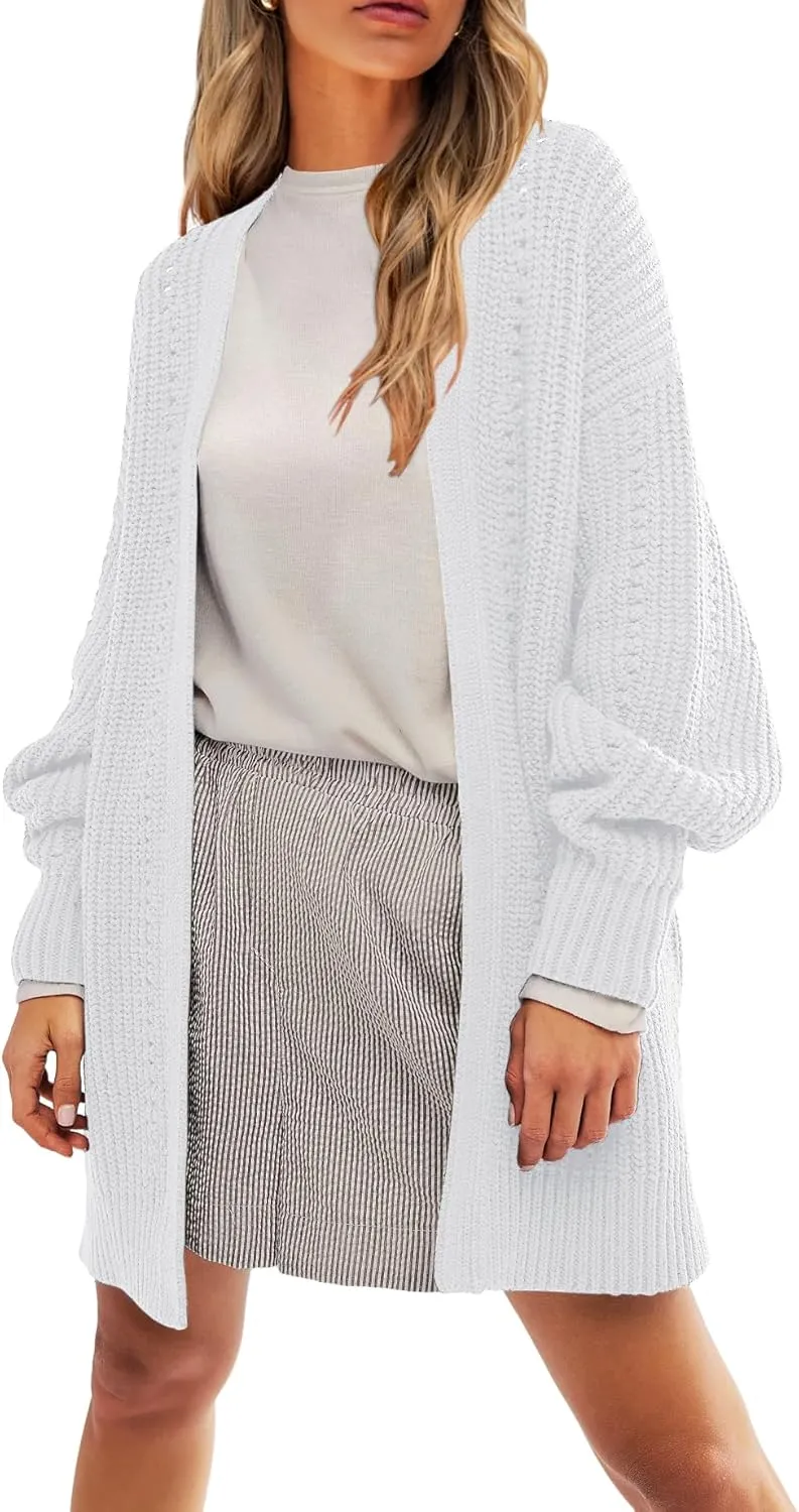 HDLTE Long Cardigan Sweaters for Women – Oversized Chunky Open Front Cardigans Cashmere Coat Jacket Trendy Fall Outfits 2024