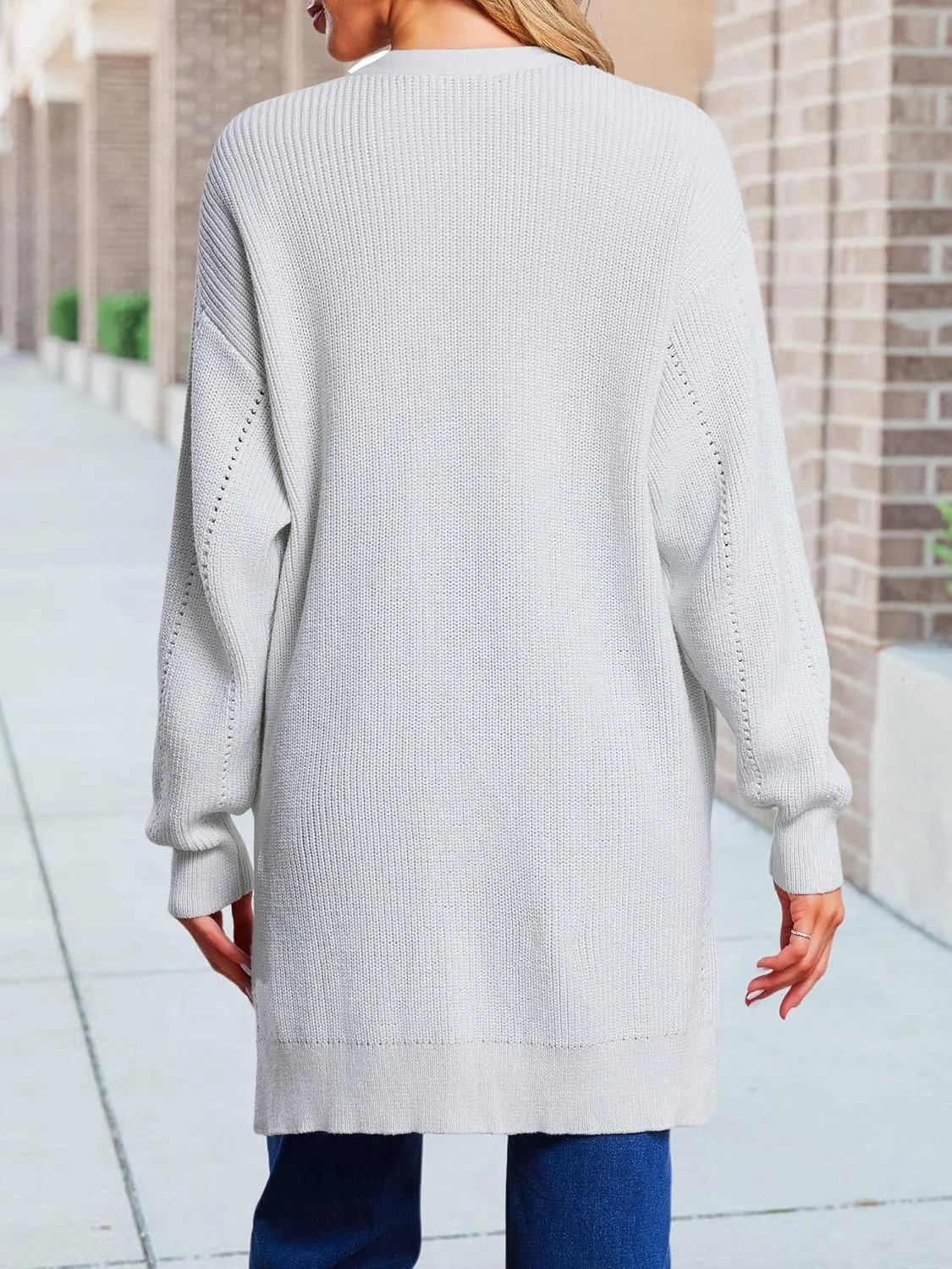 HDLTE Long Cardigan Sweaters for Women – Oversized Chunky Open Front Cardigans Cashmere Coat Jacket Trendy Fall Outfits 2024