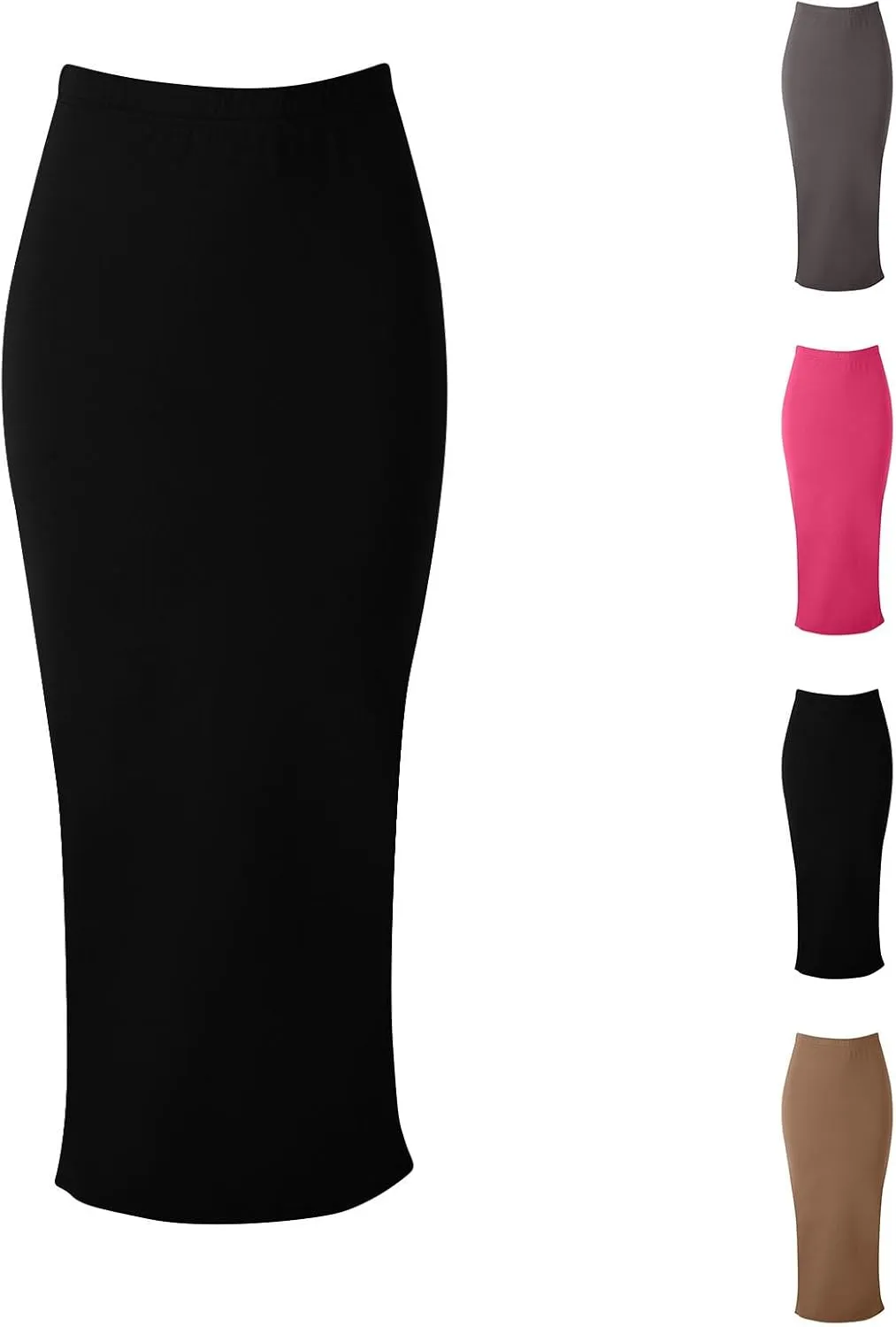 HGps8w Women's Bodycon Midi Skirt, Elegant High Waisted Slit Back Business Casual Pencil Long Skirts
