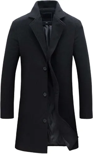 Jacket Mens Size Fall And Winter Jacket Lapel Long Sleeve Padded Leather Jacket Vintage Coat Jacket Warm Wool Blend