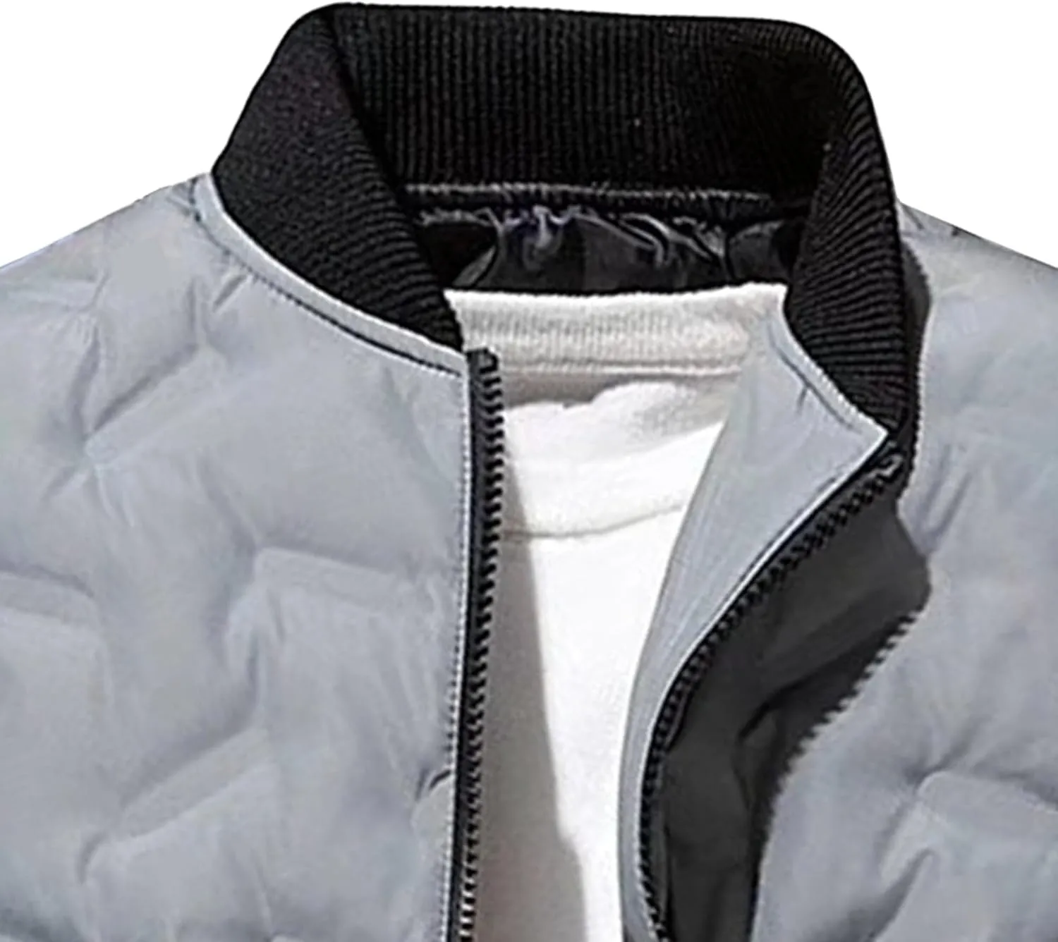 JEsilunmaMY Men's Lightweight Camo Bomber Jackets Winter Rib Varsity Baseball Quilted Jacket Windproof Warm Padded Coats