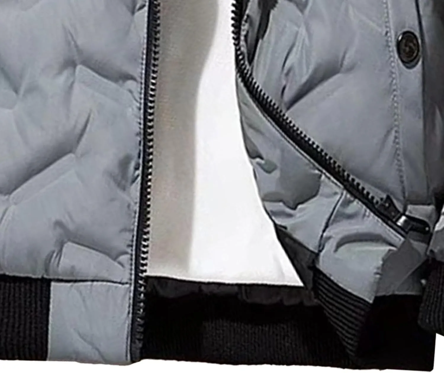 JEsilunmaMY Men's Lightweight Camo Bomber Jackets Winter Rib Varsity Baseball Quilted Jacket Windproof Warm Padded Coats