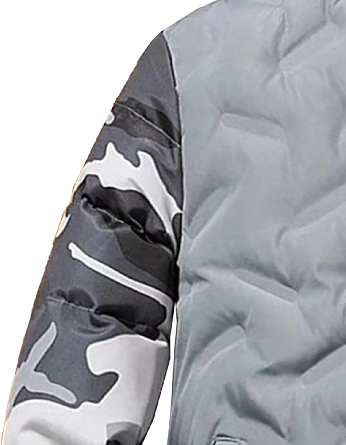 JEsilunmaMY Men's Lightweight Camo Bomber Jackets Winter Rib Varsity Baseball Quilted Jacket Windproof Warm Padded Coats