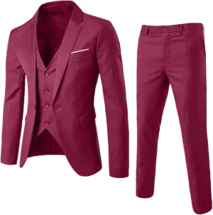 LCMTWX Black Suits For Men Business Wedding Party Jacket Vest & Pants Coat Black Suit Jacket Mens 3 Piece Suit Suits For