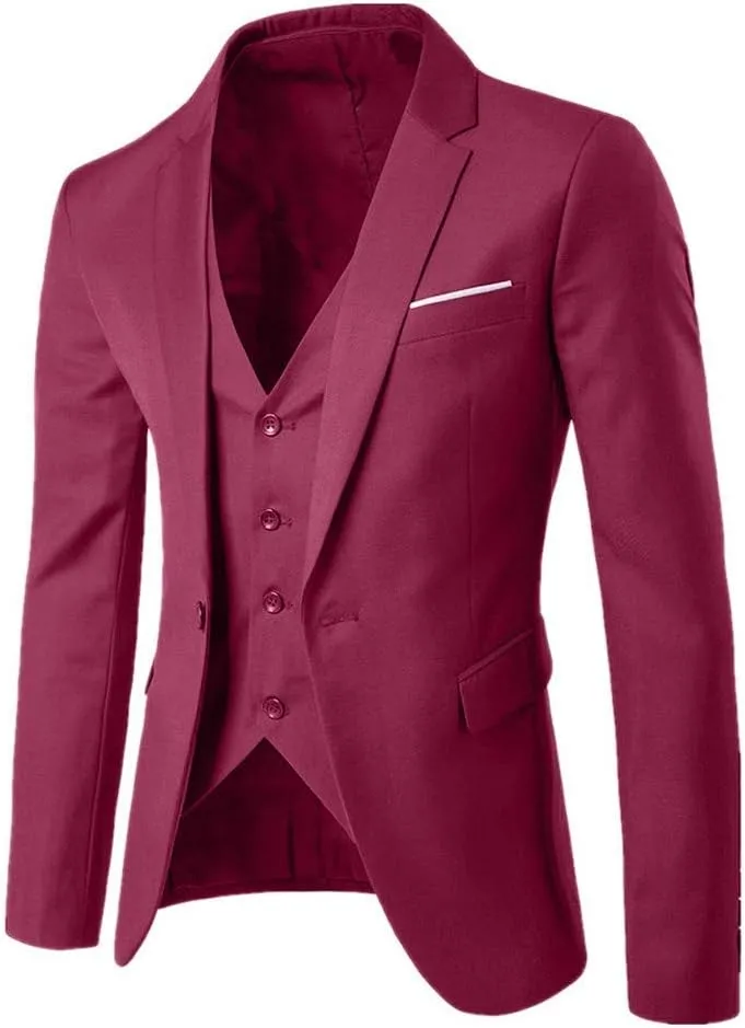 LCMTWX Black Suits For Men Business Wedding Party Jacket Vest & Pants Coat Black Suit Jacket Mens 3 Piece Suit Suits For